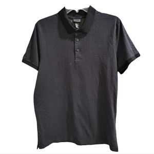 H&M Black & White Polka Dot Short Sleeve Polo Shirt Size Medium